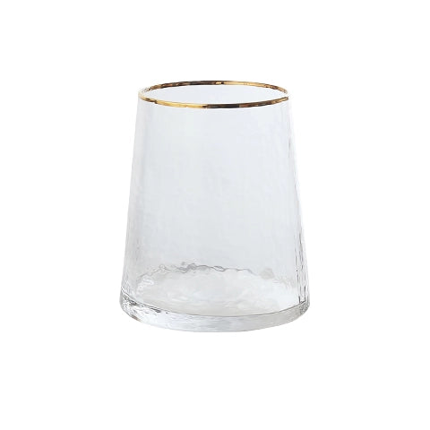 Vase conique chic opalisé col doré en verre modèle C