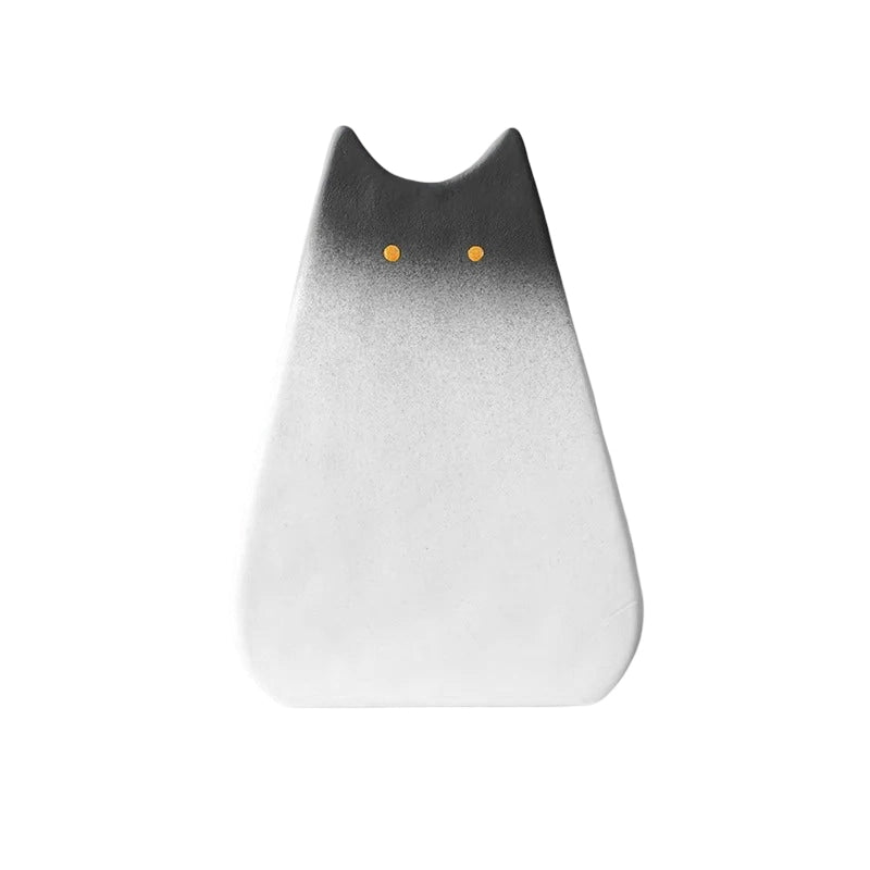 Vase Créatif Silhouette de Chat Original modèle Grand noir et blanc sur fond blanc sans fleurs.