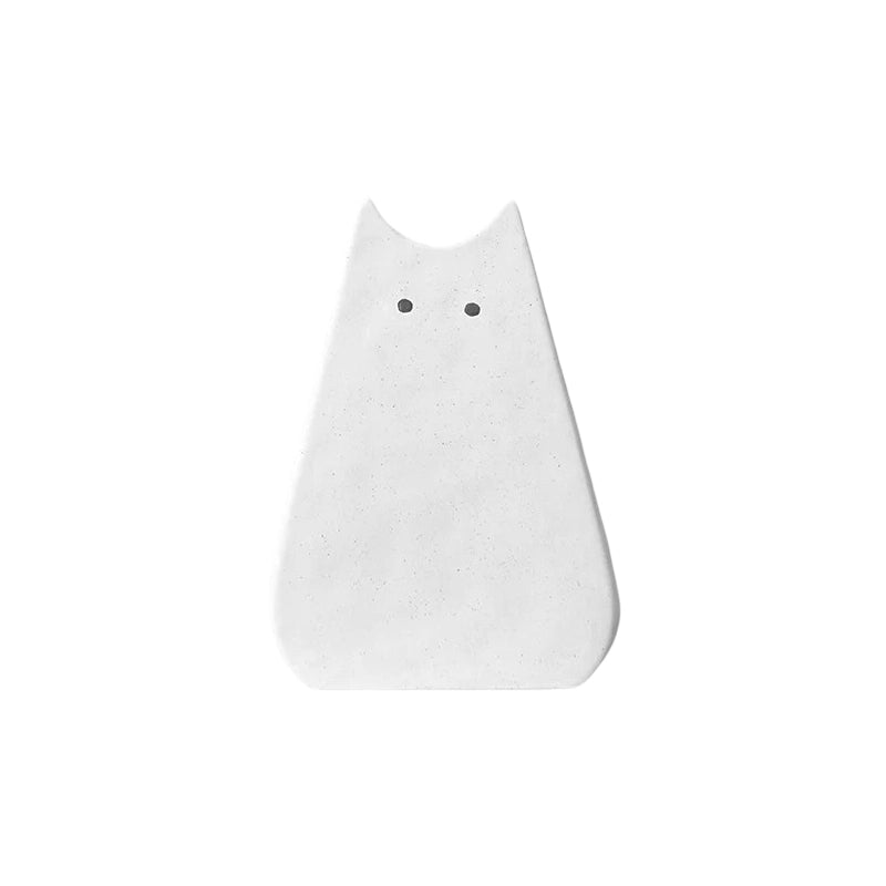 Vase Créatif Silhouette de Chat Original modèle Petit blanc sur fond blanc sans fleurs.