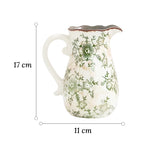 Vase Cruche Ancienne Col Ondulé Motif Floral - Vignette | Vase Cute