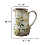 Vase Cruche Rétro Motifs Citron ou Rose   (Céramique) - Vignette | Vase Cute