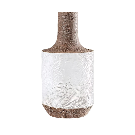 Vase Cylindrique Texturé Style Vintage en verre et céramique modèle A.