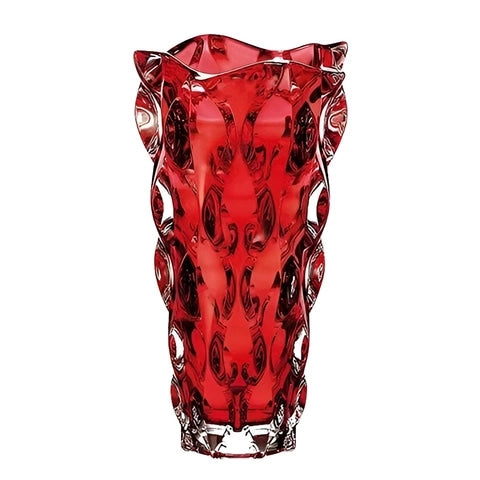 Vase de Luxe Effet Cristal Coloré en Verre Modèle Rouge