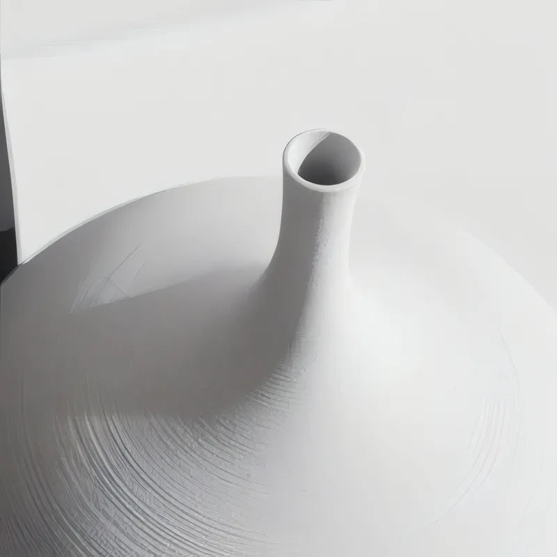 Vase Design Moderne Noir ou Blanc présentation détails vu de haut du modèle blanc petit.