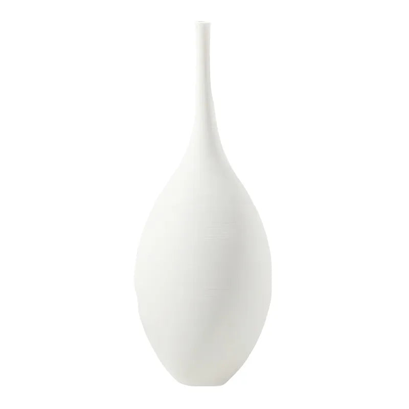 Vase Design Moderne Noir ou Blanc présentation du modèle blanc moyen sur fond blanc.