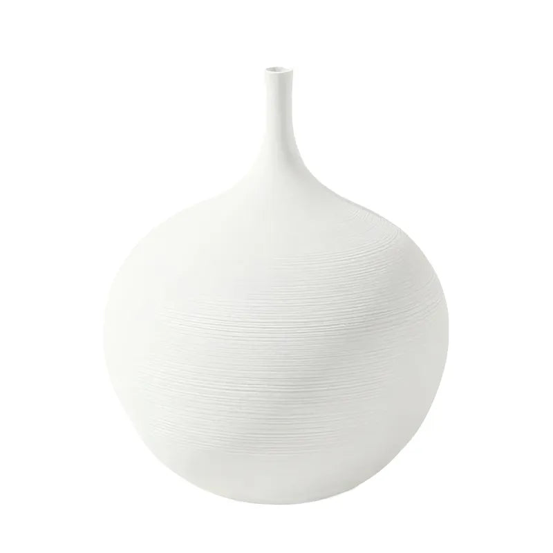 Vase Design Moderne Noir ou Blanc présentation du modèle blanc petit sur fond blanc.