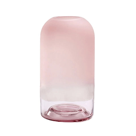 Vase dôme rose décoratif en verre modèle Rose poudré