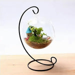 Vase en Verre Boule Suspendue sur Pied   (Verre & Fer Forgé) - Vignette | Vase Cute