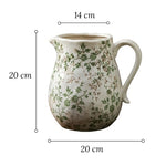 Vase d'Époque Motif Feuillages Verts   (Céramique) - Vignette | Vase Cute