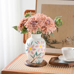 Vase Fantaisie Motif Fleurs Peint à la Main - Vignette | Vase Cute