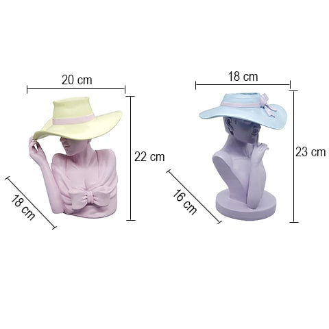 Vase Femme au chapeau dimensions tous les modèles