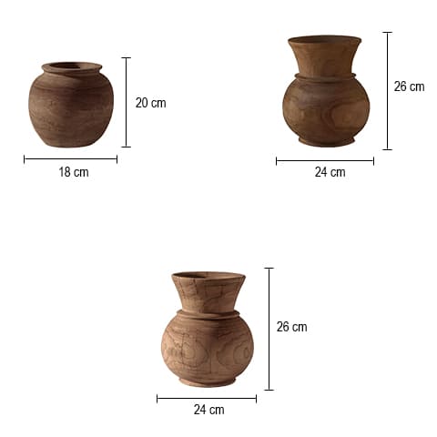 Vase forme pot rétro en bois dimensions tous les modèles