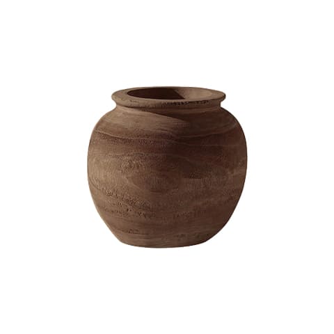 Vase forme pot rétro en bois modèle A