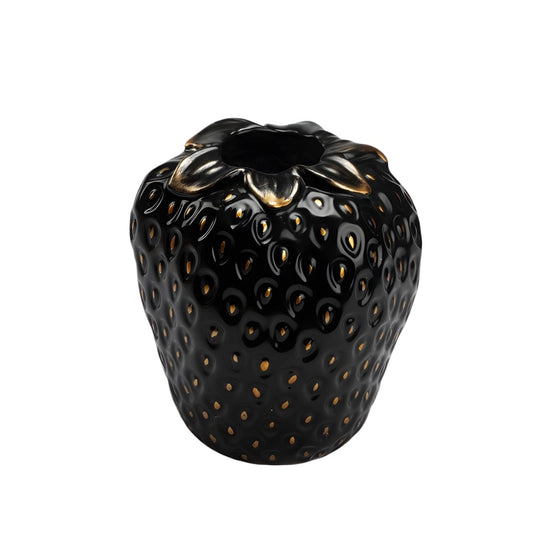 Vase Fraise Design Moderne en Céramique modèle Noir.