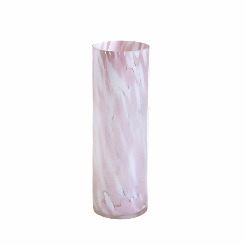 Vase Longiligne Décoratif Rose Laiteux présentation du modèle A sur fond blanc.