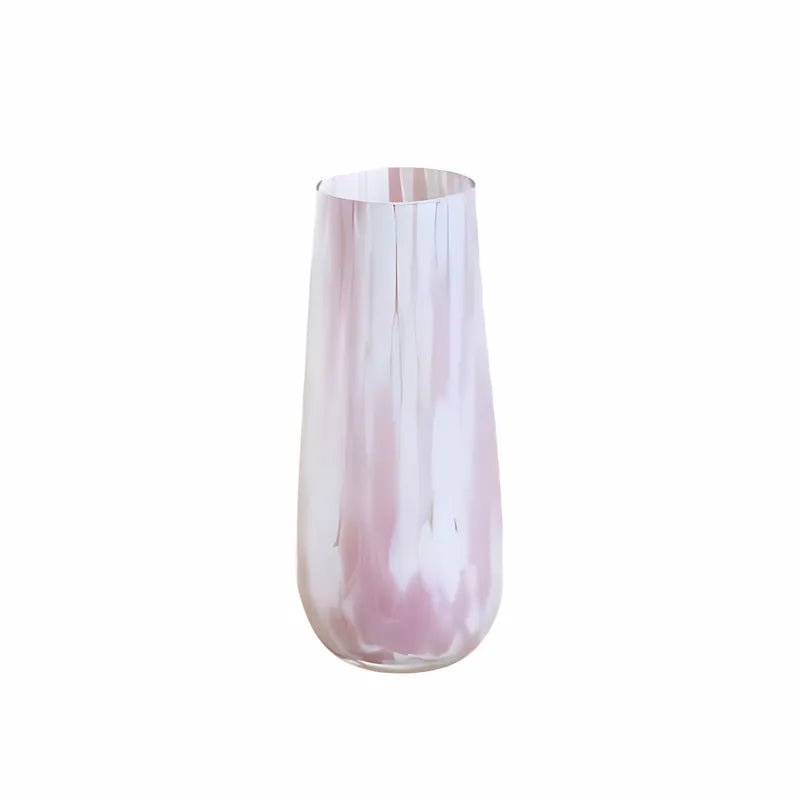 Vase Longiligne Décoratif Rose Laiteux présentation du modèle B sur fond blanc.