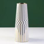 Vase moderne blanc motifs dorés (Céramique) - Vignette | Vase Cute