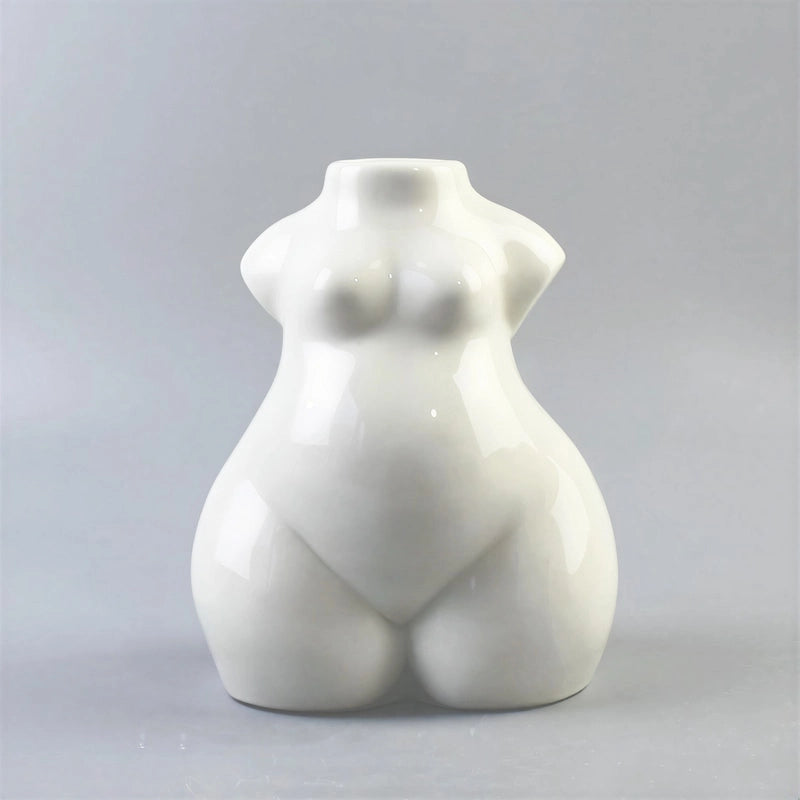 Vase Moderne Blanc Silhouette Féminine présentation du modèle A sans fleurs.