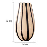 Vase Moderne Noir et Beige Rayures Verticales - Vignette | Vase Cute