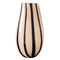 Vase Moderne Noir et Beige, Rayures Verticales, présentation du modèle haut sur fond blanc sans fleurs.