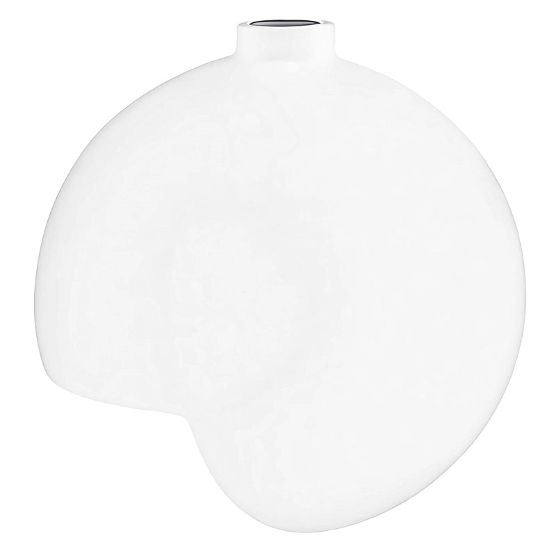 Vase Moderne Sphérique à Angle Droit Blanc 13cm en Céramique.