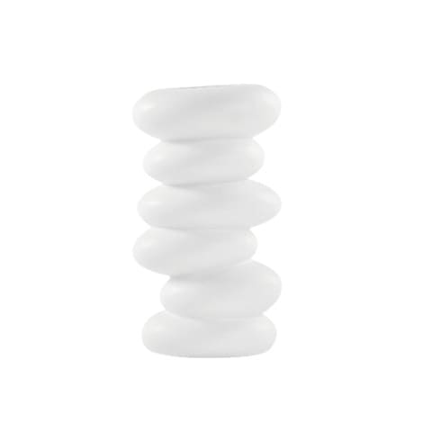 Vase Nordique galets superposés en Céramique Taille M blanc.