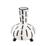 Vase Original Noir et Blanc Lignes Pointillées   (Céramique) - Vignette | Vase Cute