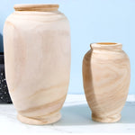 Vase Ovale Artisanal Rustique en Bois - Vignette | Vase Cute