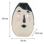 Vase ovale blanc visage original   (Céramique) - Vignette | Vase Cute