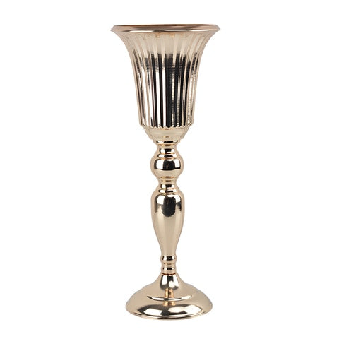 Vase prestigieux trompette pour mariage or ou argent en Métal modèle L or