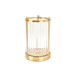 Vase Raffiné Colonne Transparente Cadre Doré - Vignette | Vase Cute