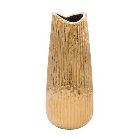 Vase raffiné rayé doré en Céramique modèle Grand