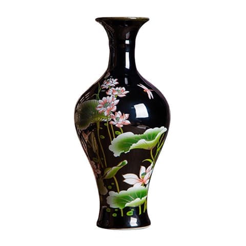 Vase rétro motif fleurs de Lotus modèle B