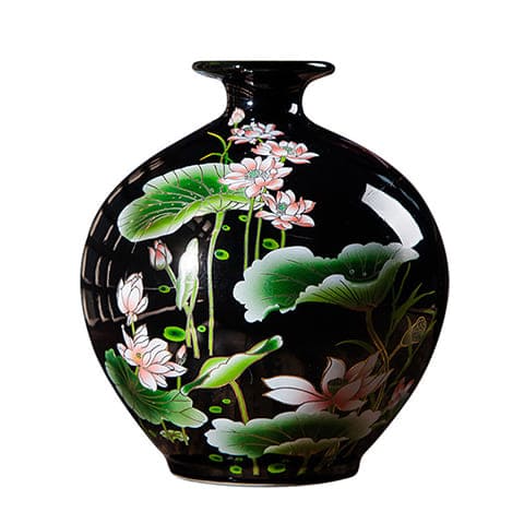 Vase rétro motif fleurs de Lotus modèle C