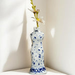 Vase Robe Kimono Chinois Bleu et Blanc   (Porcelaine) - Vignette | Vase Cute