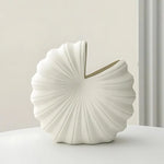 Vase Rond Blanc Forme Coquillage - Vignette | Vase Cute