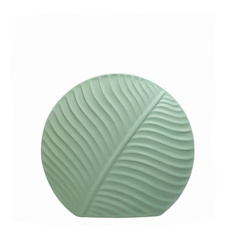 Vase rond motif feuille en céramique modèle Vert