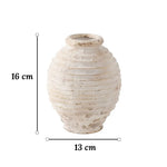 Vase Rustique Beige Cerclages Horizontaux - Vignette | Vase Cute