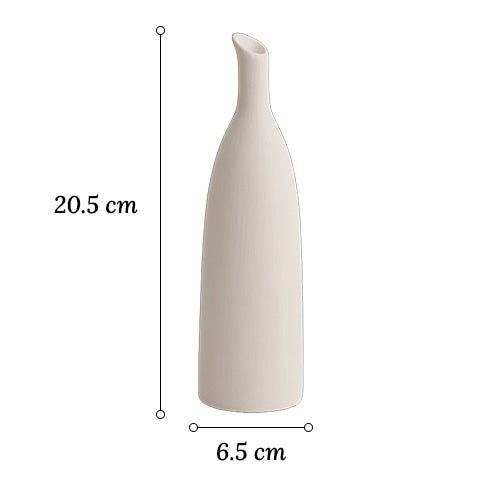 Vase simple blanc ou orange rosé en céramique dimensions du modèle A blanc