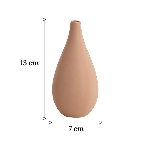 Vase simple blanc ou orange rosé en céramique dimensions du modèle A orange rosé