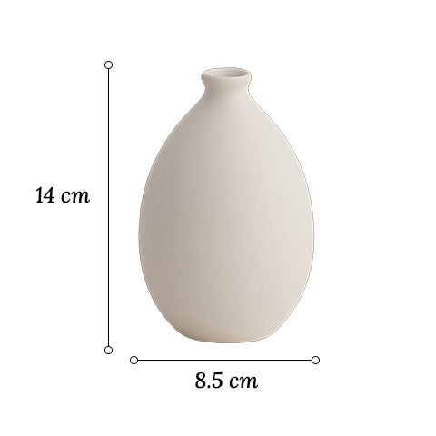 Vase simple blanc ou orange rosé en céramique dimensions du modèle B blanc