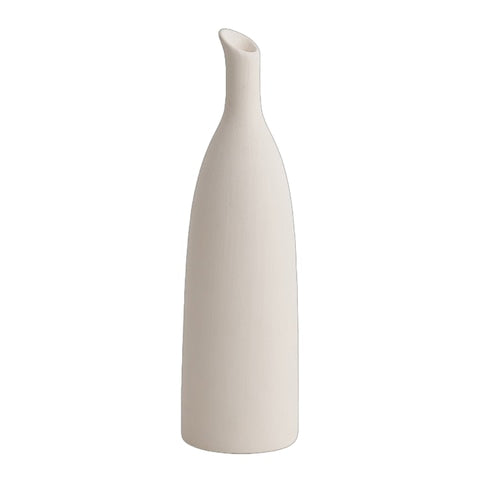 Vase simple blanc ou orange rosé en céramique modèle A blanc