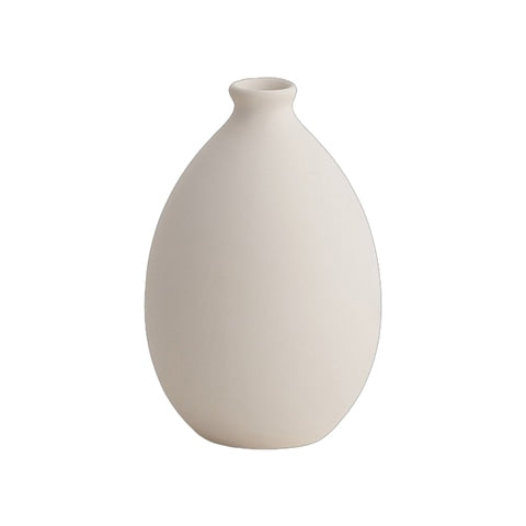 Vase simple blanc ou orange rosé en céramique modèle B blanc