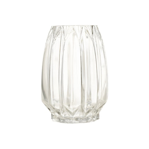 Vase simple incurvé vert ou transparent en verre modèle S transparent.