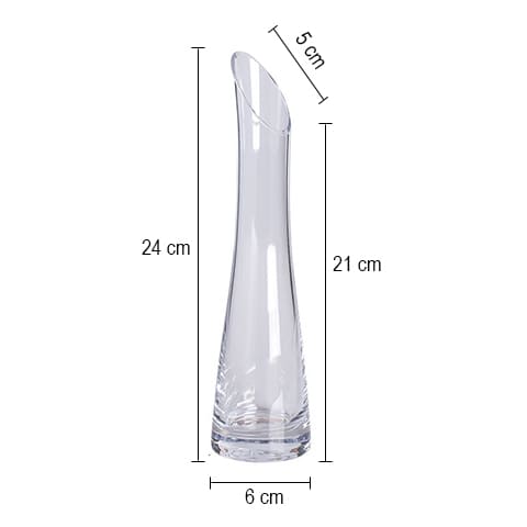 Vase soliflore bec biseauté translucide coloré dimensions