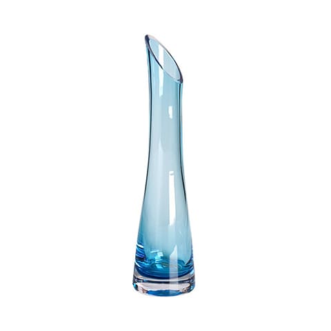 Vase soliflore bec biseauté translucide coloré modèle bleu