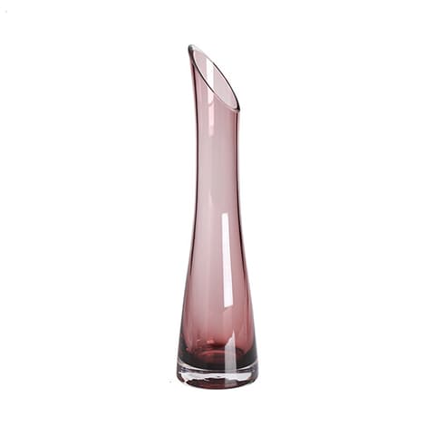 Vase soliflore bec biseauté translucide coloré modèle lie de vin