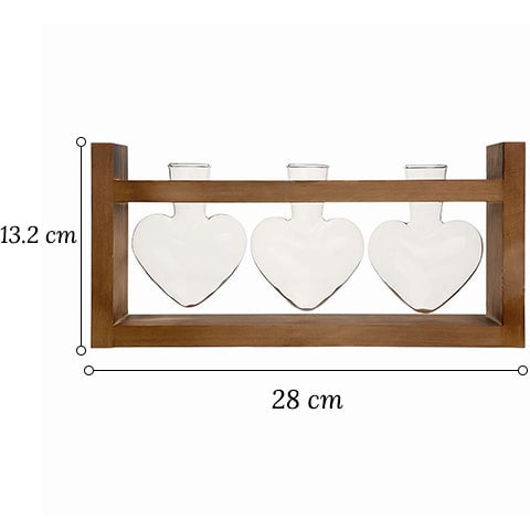 Vase soliflore encadrement bois en Verre & bois soliflore dimensions du modèle L