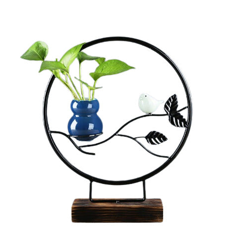 Vase soliflore inspiration Nature en Céramique & Acier Style A