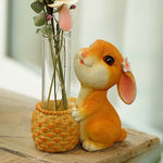 Vase soliflore lapin joyeux (Verre & Résine) - Vignette | Vase Cute